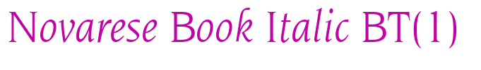 Novarese Book Italic BT(1)